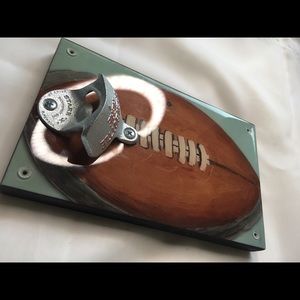 Art attack signed vintage football Bottle opener wall